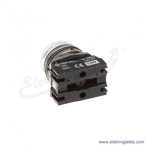 Lampka sygnalizacyjna NEF30 LPb 230V AC/DC biała klosz płaski 30mm Lampka sygnalizacyjna NEF30 LPb 230V AC/DC biała klosz płaski 30mm