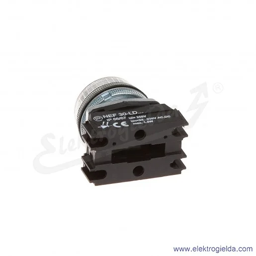 Lampka sygnalizacyjna NEF30 LDb 24-240V AC/DC biała klosz płaski 30mm