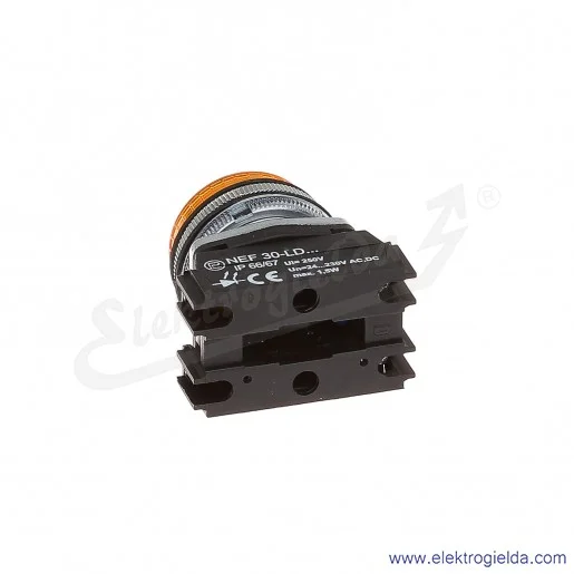 Lampka sygnalizacyjna NEF30 LDg 24-240V AC/DC żółta klosz płaski 30mm