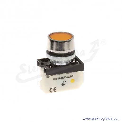 Lampka sygnalizacyjna NEK22M-LDg 24-230V AC/DC żółta klosz płaski