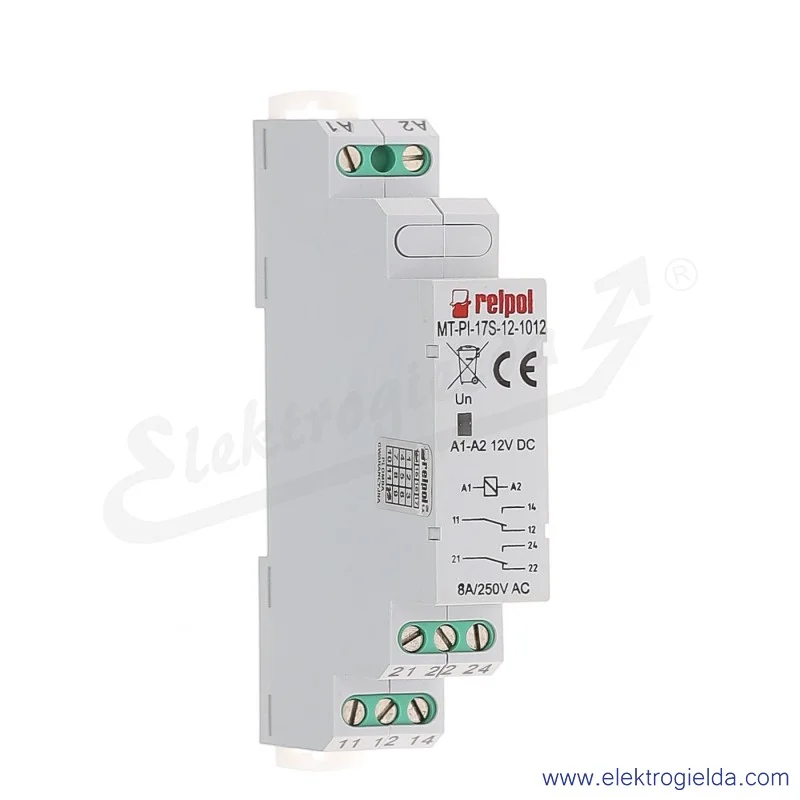Przekaźnik elektromagnetyczny modułowy MT-PI-17S-12-1012 2P 12VDC