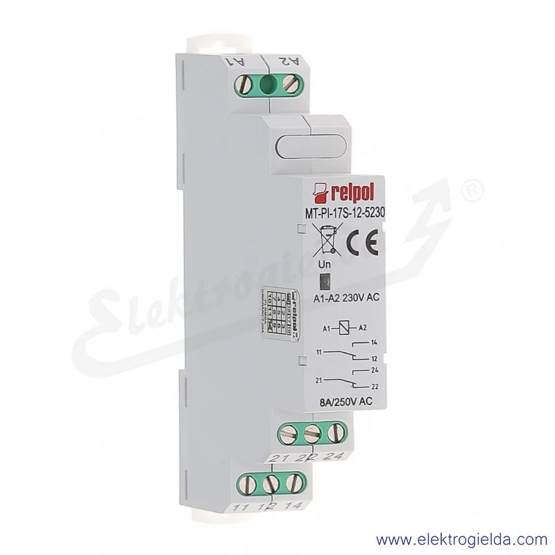 Przekaźnik elektromagnetyczny modułowy MT-PI-17S-12-5230 2P 230VAC