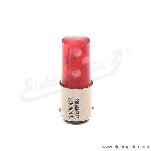 Żarówka LR-S-BA15D-24AC/DC czerwony LED 24VAC/DC Żarówka LR-S-BA15D-24AC/DC czerwony LED 24VAC/DC