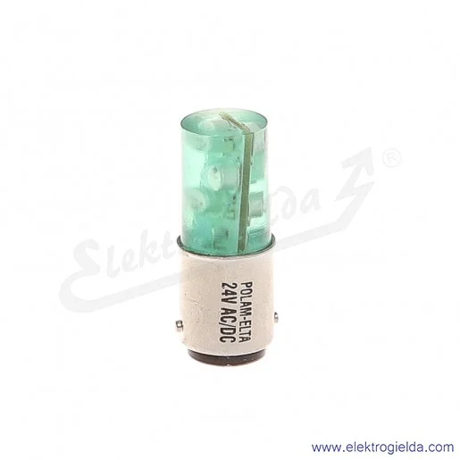 Żarówka LG-S-BA15D-24AC/DC zielony LED 24VAC/DC
