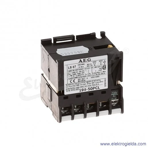 Stycznik LS 07-22 230V AC 50/60 HZ, 2NO+2NC, 3KW/400V AC-3, 16A AC-1, 4-polowy