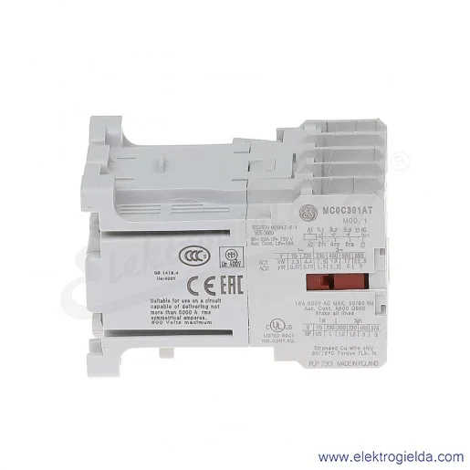 Stycznik MC0C301ATD 24V DC, 1NC, 2,2KW/400V AC-3, 20A AC-1, 3-polowy