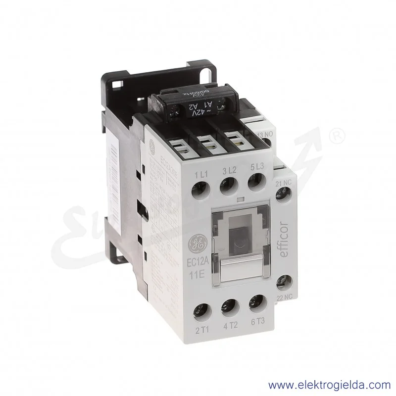 Stycznik EC12A311B042 42V AC 50/60 HZ, 1NO+1NC, 5.5KW/400V AC-3, 25A AC-1, 3-polowy
