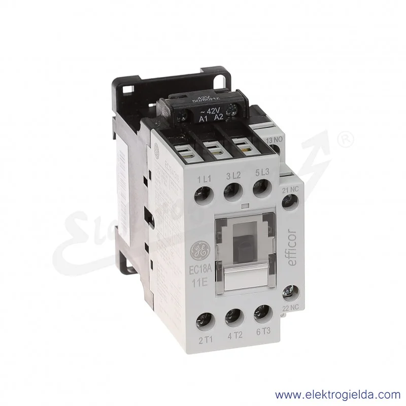 Stycznik EC18A311B042 42V AC 50/60 HZ, 1NO+1NC, 7.5KW/400V AC-3, 32A AC-1, 3-polowy