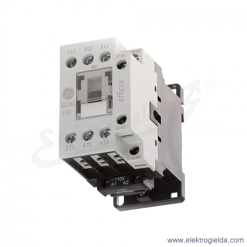 Stycznik EC18A311B110 110V AC 50/60 HZ, 1NO+1NC, 7.5KW/400V AC-3, 32A AC-1, 3-polowy