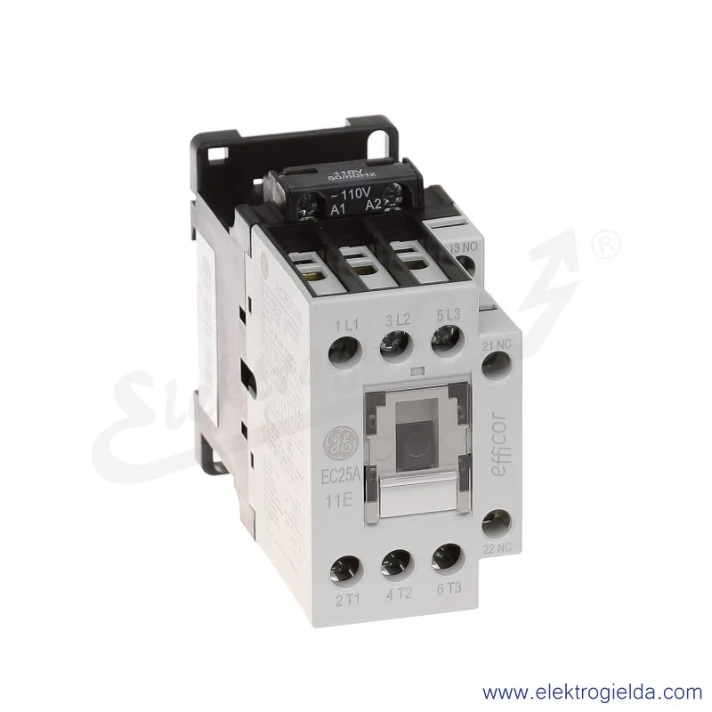 Stycznik EC25A311B110 110V AC 50/60 HZ, 1NO+1NC, 11KW/400V AC-3, 45A AC-1, 3-polowy