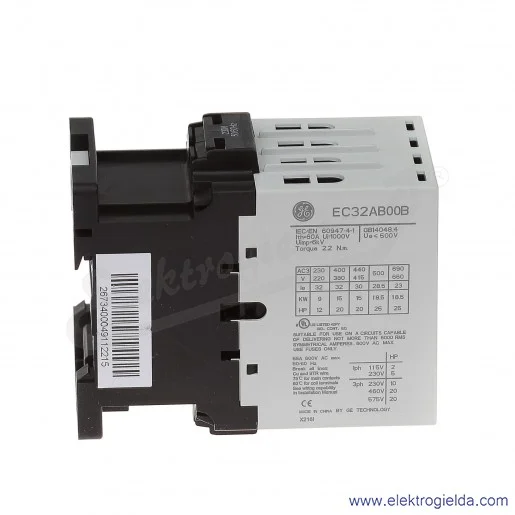 Stycznik EC32AB00B230 230V AC 50/60 HZ, 2NO+2NC, 15KW/400V AC-3, 60A AC-1, 4-polowy