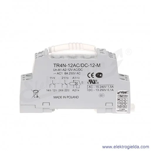 Przekaźnik czasowy wielofunkcyjny TR4N-12AC/DC-12-M 2p 10-funkcji
