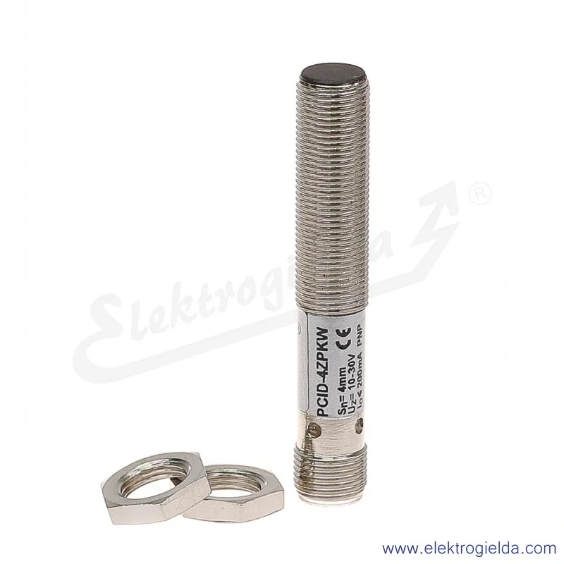 Czujnik indukcyjny PCID4ZPKW 4mm M12 10-30VDC 200Hz NO PNP czoło kryte IP67
