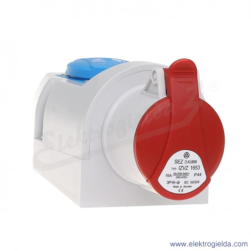 Gniazdo stałe 5x16A 400V + 1x16A 250V IP44 kombi