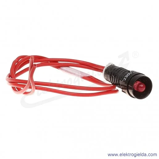 Lampka sygnalizacyjna LR-D5B-230AC MIGAJĄCA czerwona  LED 5mm 230VAC