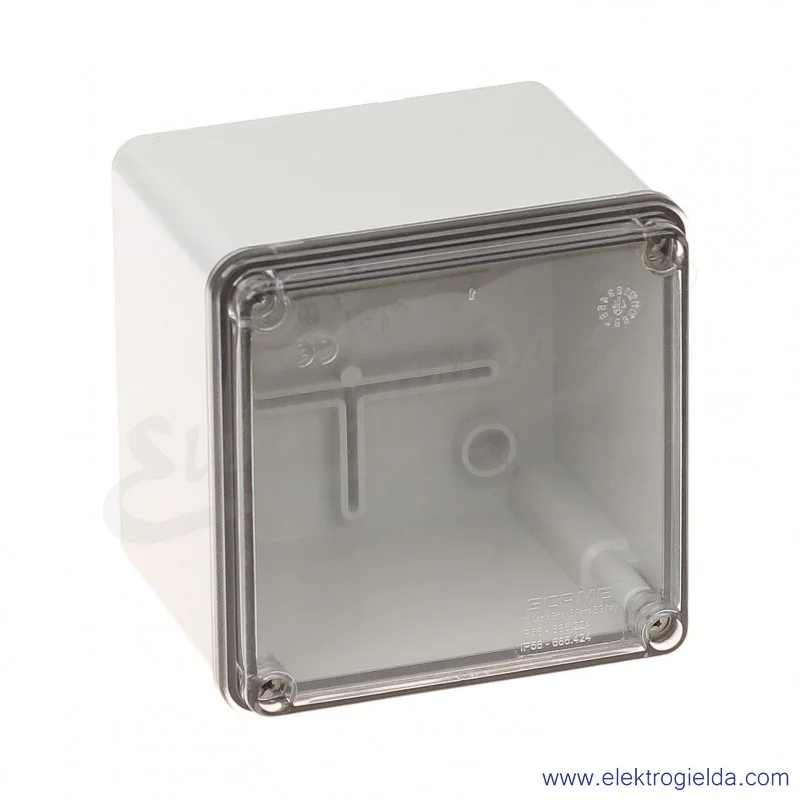 Obudowa seria SCABOX 686.424 100x100x80 mm IP56 przezroczyste wieczko