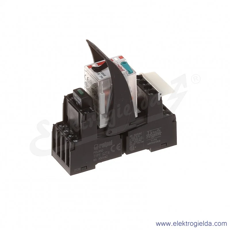 Przekaźnik interfejsowy PIR4-024DC-M41G 4P 24VDC moduł LD zielony