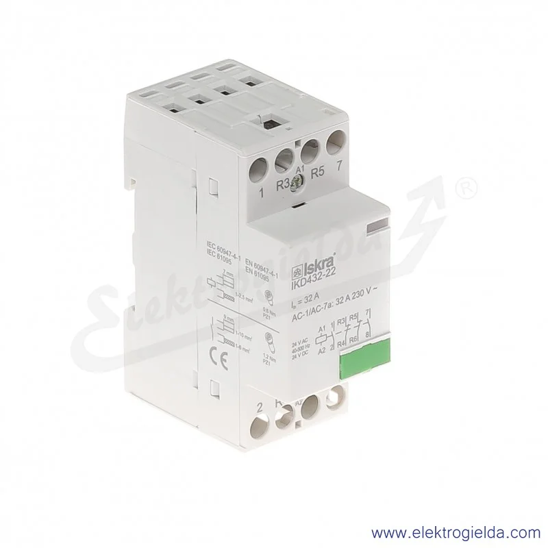 Stycznik instalacyjny modułowy 30.046.892, IKD432-22, 2z2r, 32A, 24V AC/DC, HUM-FREE