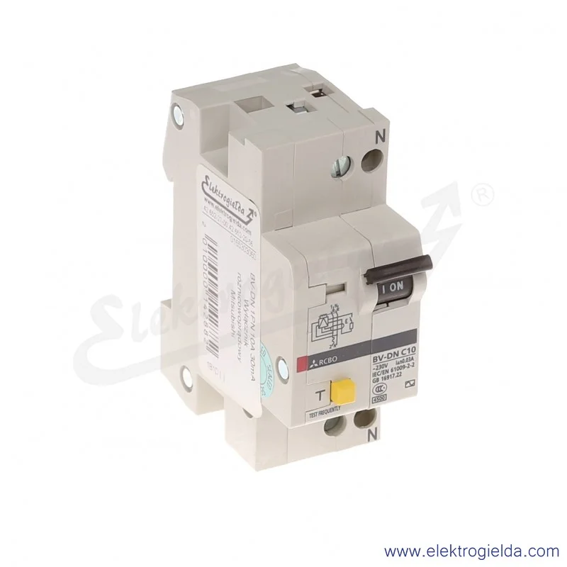 Wyłącznik różnicowoprądowy 248280, BV-DN, 1PN, 10A, 30mA