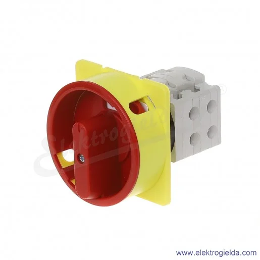 Łącznik krzywkowy pulpit/kłódka S25JU1103 A6R 25A 0-1 3P IP40 żółto-czerwony
