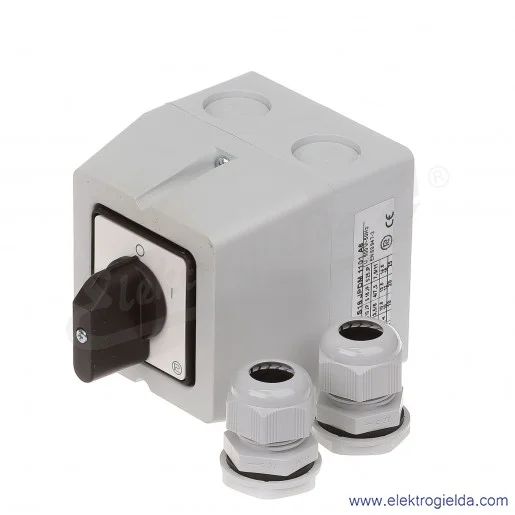 Łącznik krzywkowy S16JPDM1101 A6 16A 0-1 1P IP65 w obudowie