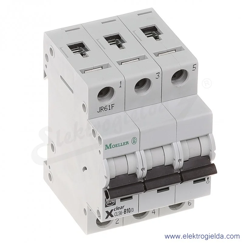 Wyłącznik nadprądowy trzytorowy CLS6-B10 3P B 10A AC 6kA