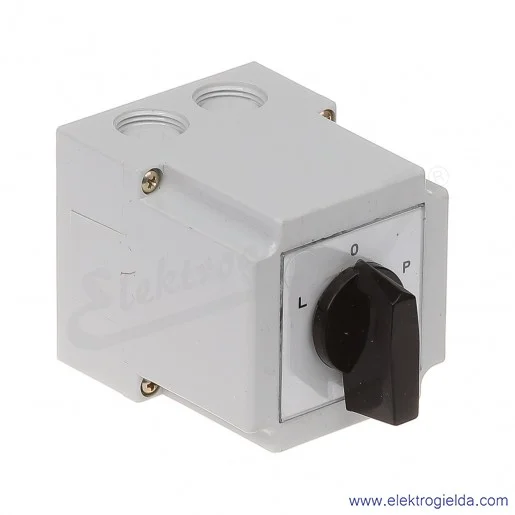 4G10-11-PK /L-0-P/ 10A Łącznik krzywkowy 3-fazowy Lewo-Prawo w obudowie