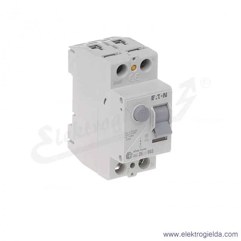Wyłącznik różnicowoprądowy HNC-25/2/003 2P 25A 0,03A typ AC
