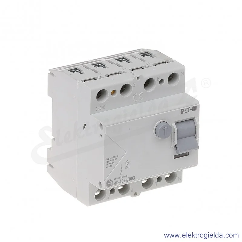 Wyłącznik różnicowoprądowy HNC-40/4/003 4P 40A 0,03A typ AC
