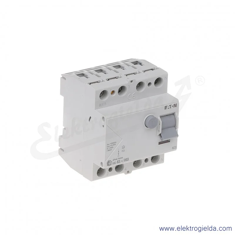 Wyłącznik różnicowoprądowy HNC-63/4/003 4P 63A 0,03A typ AC
