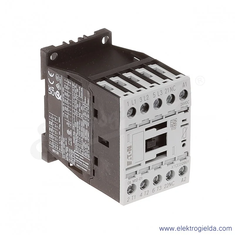 Stycznik DILM12-01(24VDC) 3P+1NC 5,5kW 12A Us 24VDC