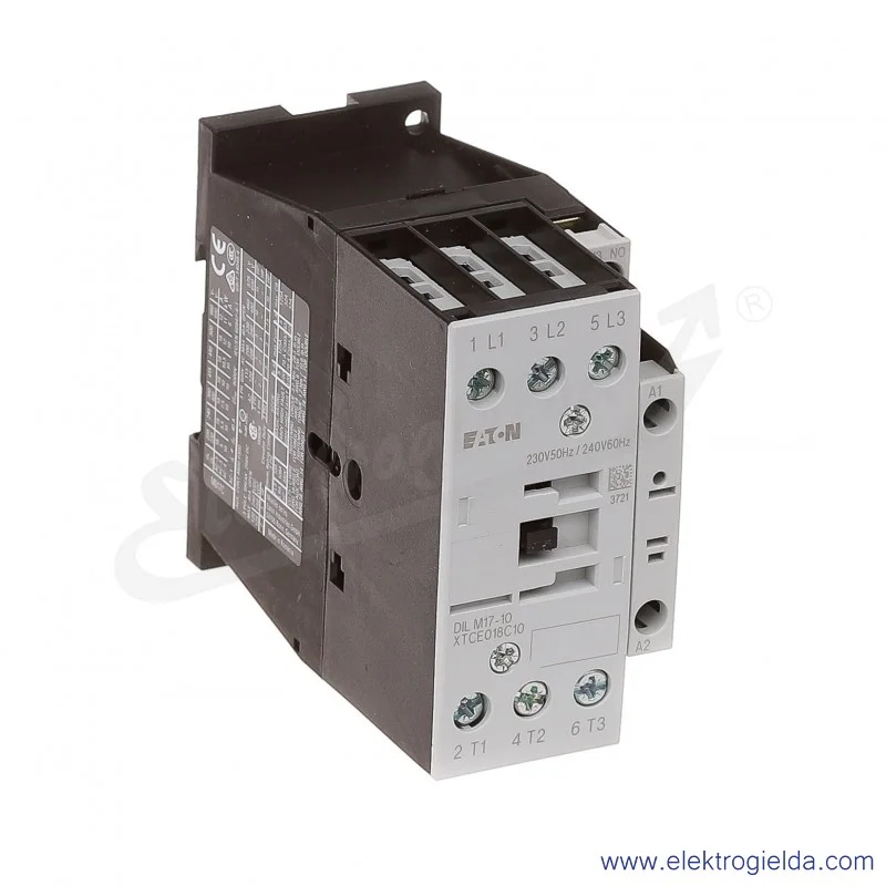 Stycznik DILM17-10(230V50HZ,240V60HZ) 3P+1NO 7,5kW 17A Us 230VAC