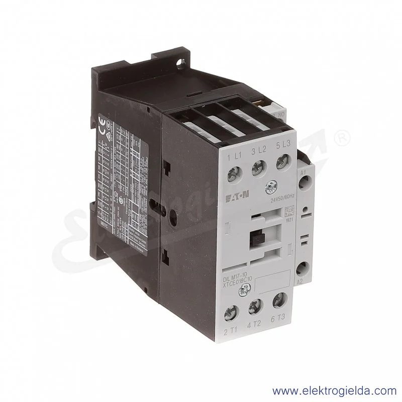 Stycznik DILM17-10(24V50/60HZ) 3P+1NO 7,5kW 17A Us 24VAC