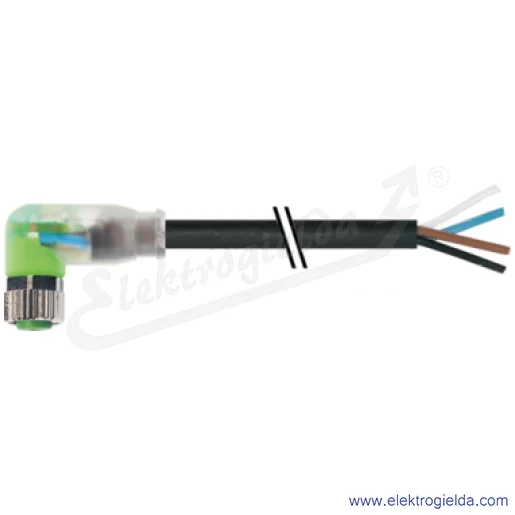 Konektor 7000-08141-6210500, M8, męski, kątowy, 5m, 4P, PUR, z sygnalizacją 3xLED