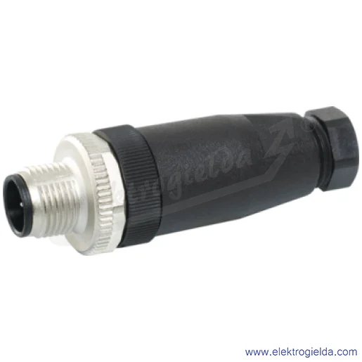 Wtyczka 7000-12701-0000000, M12, 4P, prosta, zaciski śrubowe 4..6mm Wtyczka 7000-12701-0000000, M12, 4P, prosta, zaciski śrubowe 4..6mm