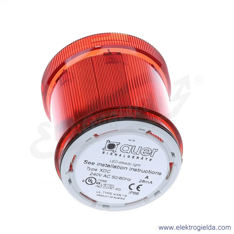 Lampka sygnalizacyjna 900012313, XDC, czerwona, LED-230VAC, światło ciągłe