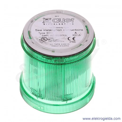 Lampka sygnalizacyjna 900016313, XDC, zielona, LED-230VAC, światło ciągłe