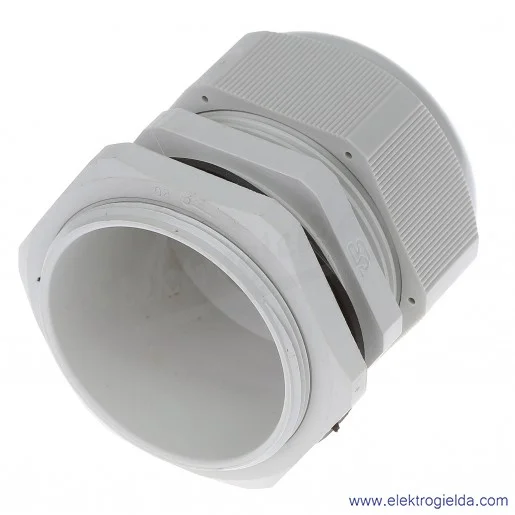 Dławnica kablowa DP 63/H szara z poliamidu, stopień ochrony IP68 w komplecie z nakrętką i płaską uszczelką Dławnica kablowa DP 63/H szara z poliamidu, stopień ochrony IP68 w komplecie z nakrętką i płaską uszczelką