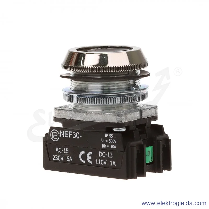 Przycisk sterowniczy NEF30 Ks2X czarny kryty 30mm 2NO
