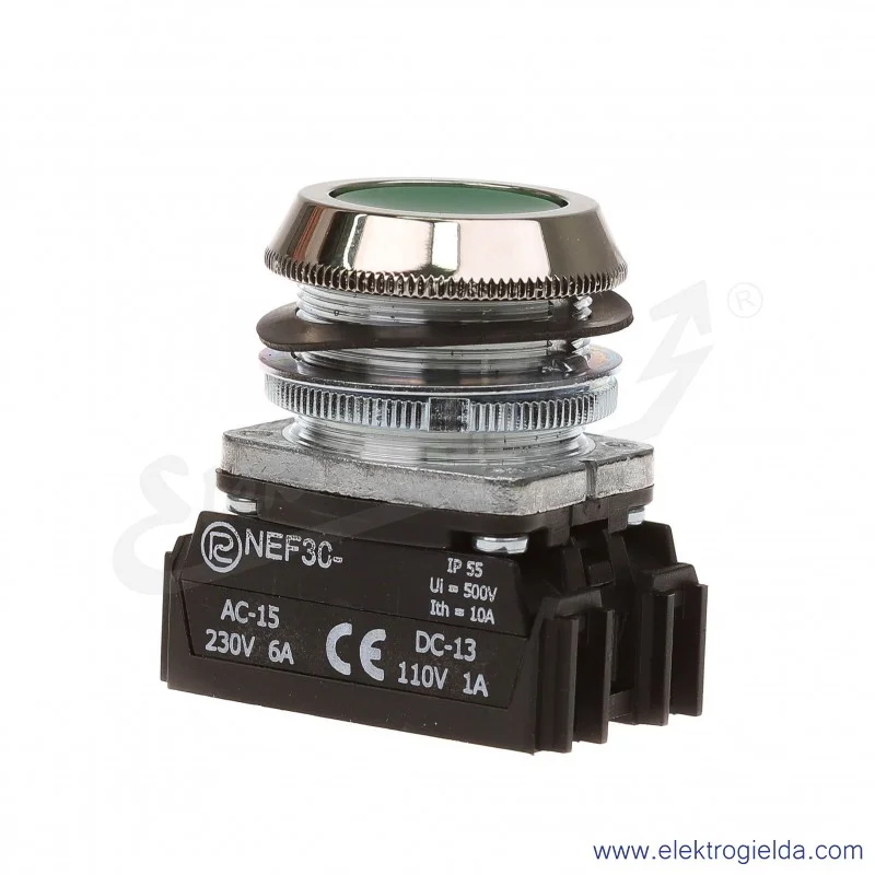 Przycisk sterowniczy NEF30 KzX zielony kryty 30mm 1NO