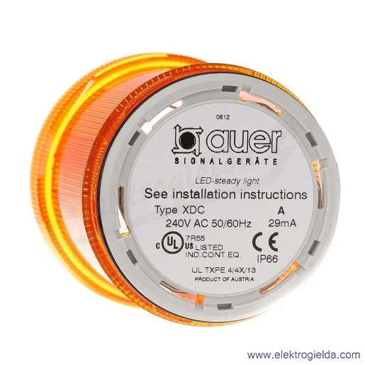 Lampka sygnalizacyjna 900011313, XDC, pomarańczowa, LED-230VAC, światło ciągłe