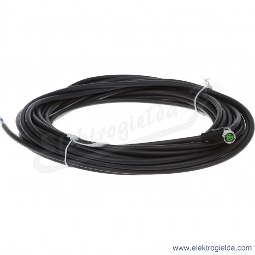 Konektor 7000-08101-6211000, M8, męski, kątowy, 10m, 4P, PUR-PVC, czarny, z wolnym końcem przewodów