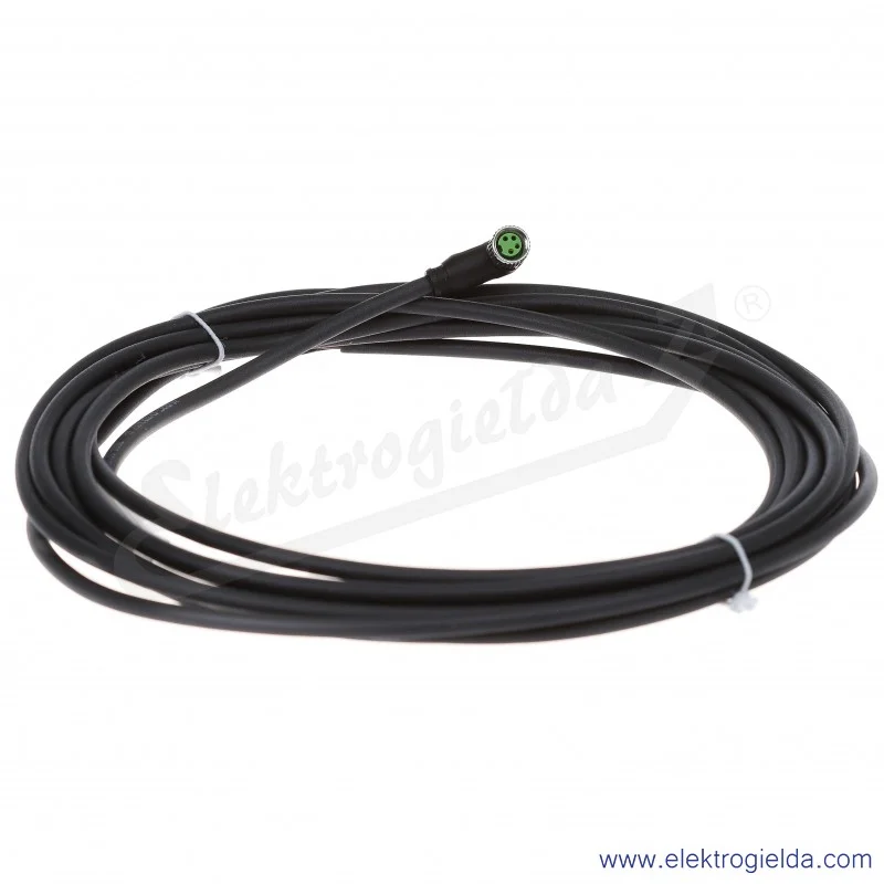 Konektor 7000-08101-6210500, M8, kątowy, 5m, 4P, PUR-PVC, z wolnym końcem przewodów