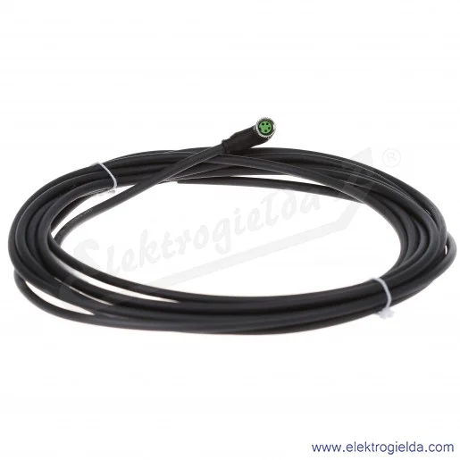Konektor 7000-08101-6210500, M8, kątowy, 5m, 4P, PUR-PVC, z wolnym końcem przewodów