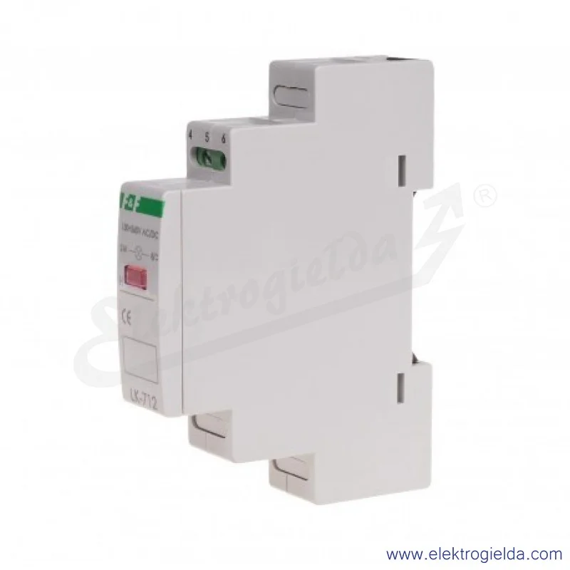 lampka kontrolna LK-712R-130-260VAC/DC, 1×LED, czerwona, montaż DIN