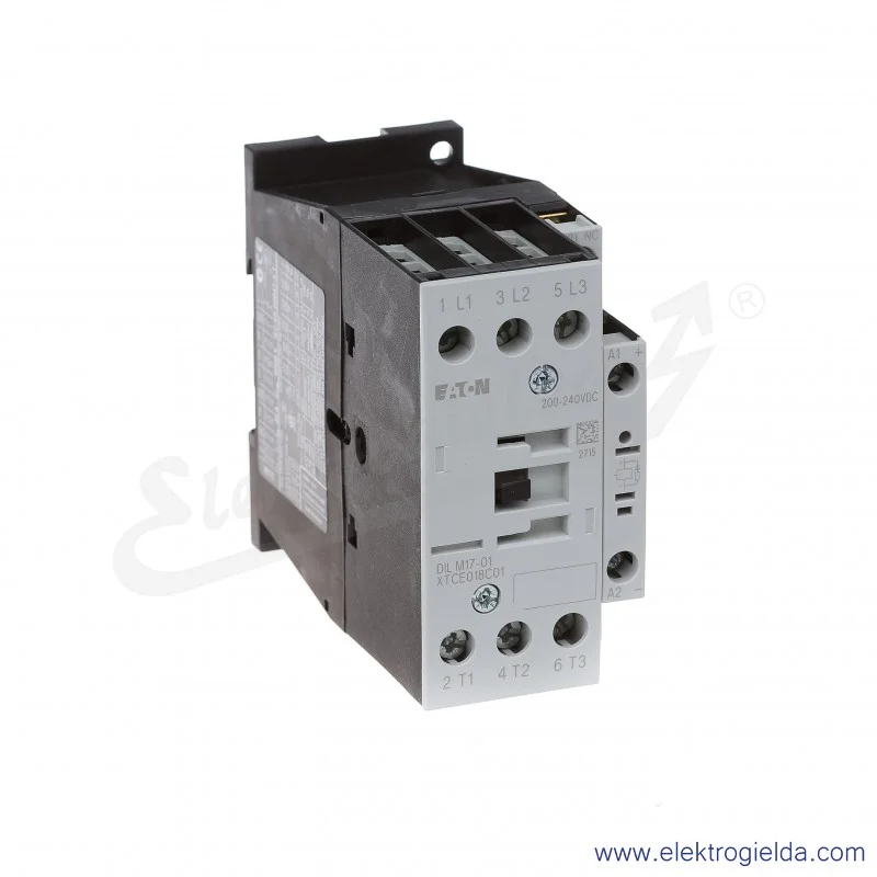 Stycznik DILM17-01(RDC240) 3P+1NC 7,5kW 17A Us 200-240VDC