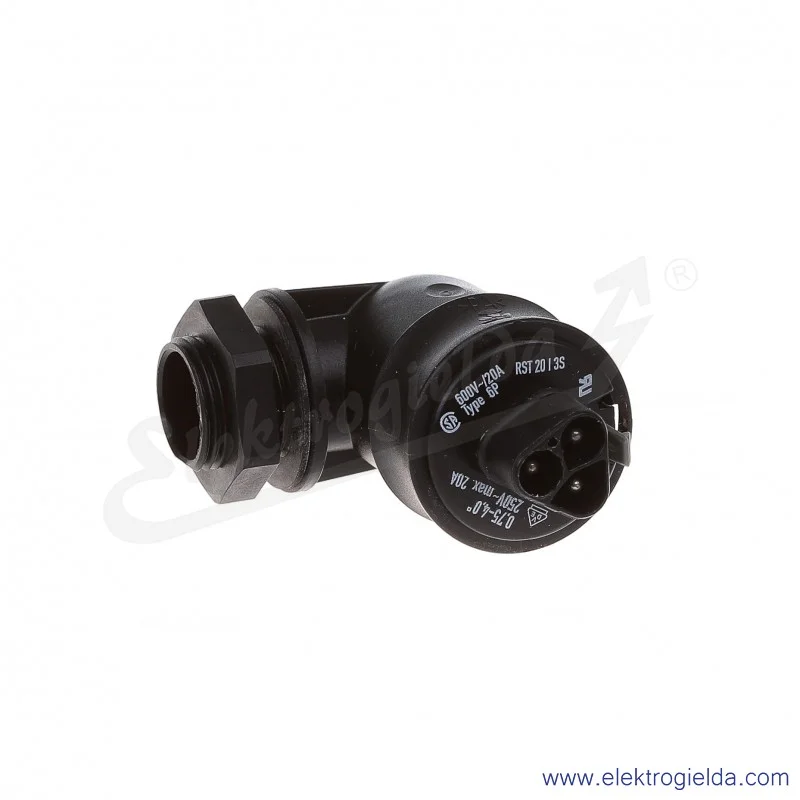 Wtyczka 96.034.6053.1, RST 20i3, kątowa 90 stopni, 3P, 20A, czarna