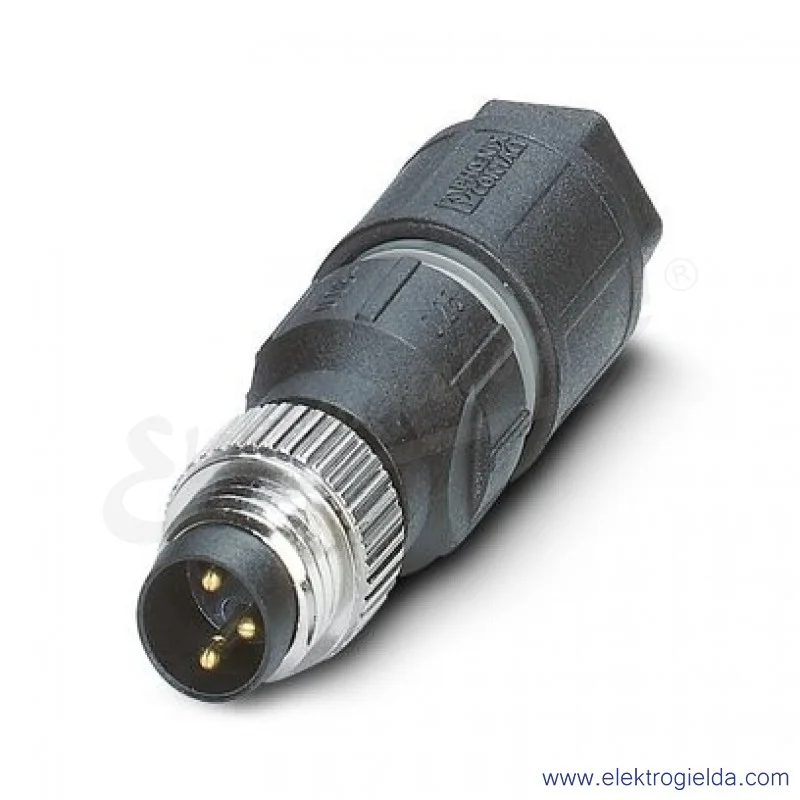 Wtyczka czujnikowa 1441008, SACC-M 8MS-3QO-0,25-M, M8, prosta, 3P, męska, zaciski nożowe