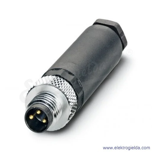 Wtyczka prosta 1501252, SACC-M8MS-3CON-M-SW, M8, 3P, zaciski śrubowe