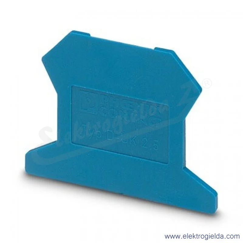 Ścianka końcowa 3001103, D-UK 2,5 BU, niebieska, dł. 42.5mm, szer. 1.5mm, wys. 30,7mm
